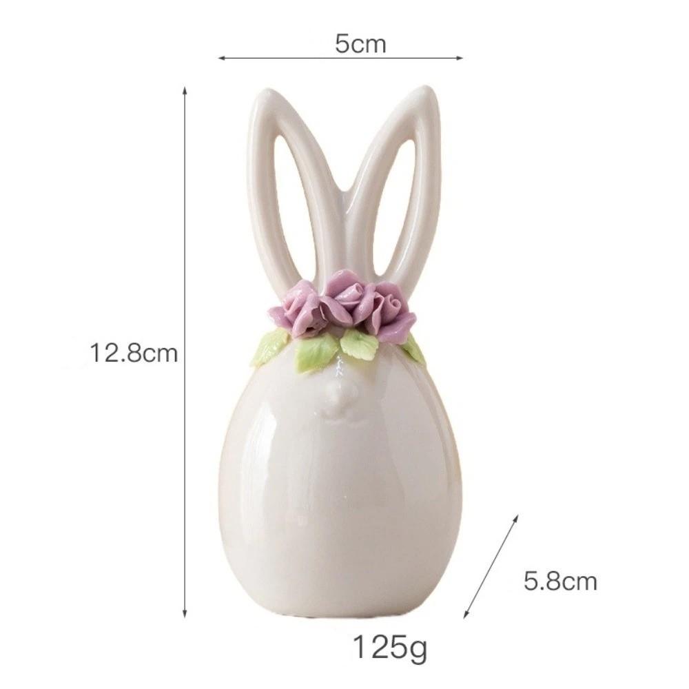 Niedliche Keramik-Häschen-Figuren Mini-Blumendesign Keramik-Dekoration Schreibtisch-Ornament Büro-Schreibtisch-Ornament