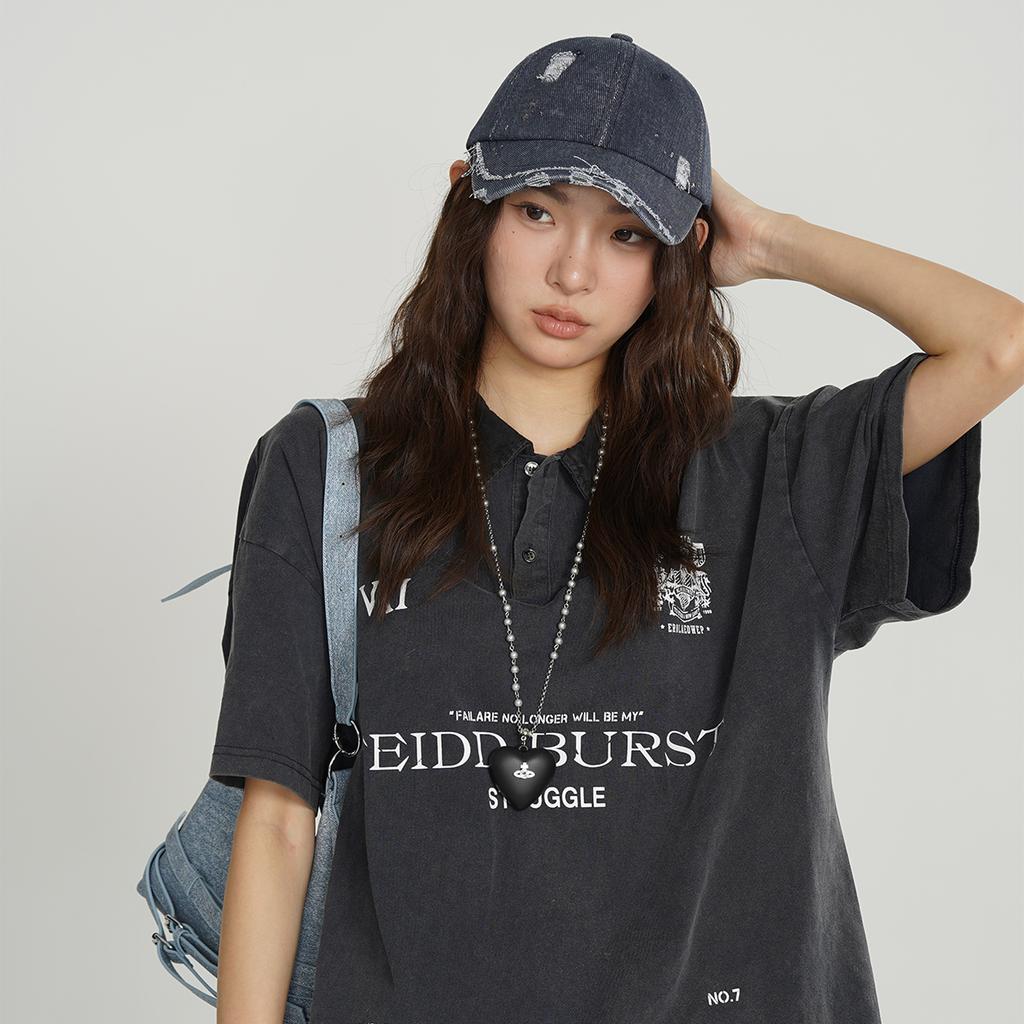 Broken Style Solid Distress Baseball Hats New Men Women Sunshade Personal Versatile Gold Stamping Ins Fashion Street Peaked Caps