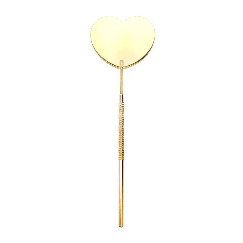 Eyelash Extension Mirror Lash Lifting Supplies Stainless Steel Long Handle Heart Shape Magnifying Checking Hand Mirror