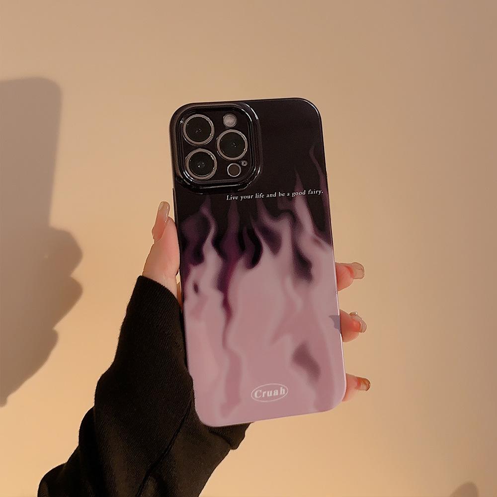 

Арт Фиолетовый Огонь Чехол для iPhone 13 iPhone 15 iPhone 16 Pro Max iPhone 16 Pro Max