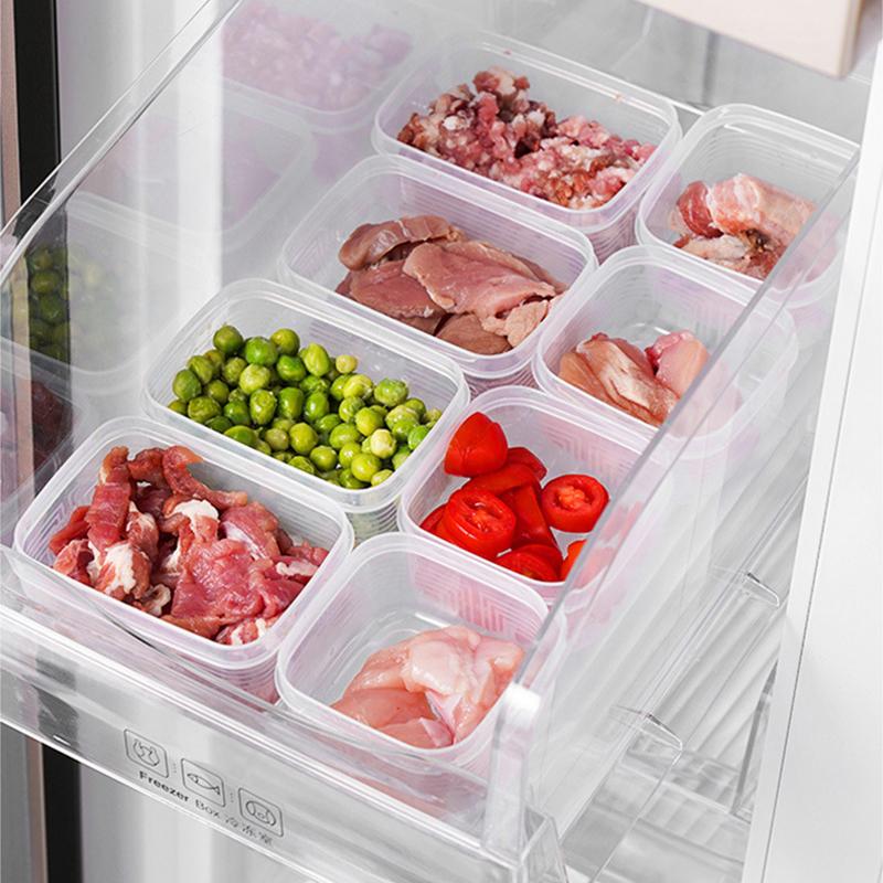 Transparent Plastic Preservation Box With Lid Refrigerator Crisper Food Containers Microwave Oven Safe Seal Food Storage Box