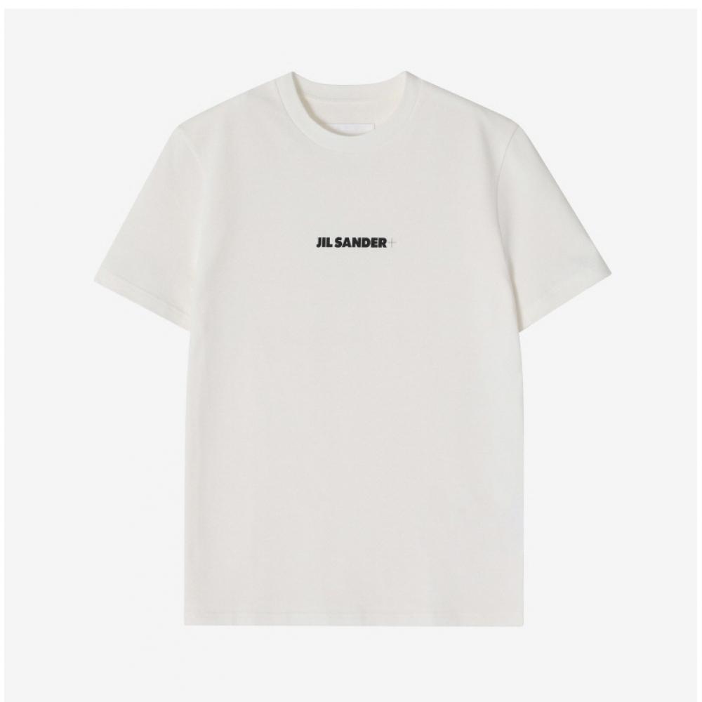 Jill Sander J40gc0118 J20103 102 Logo Print Public Short Sleeve Tee
