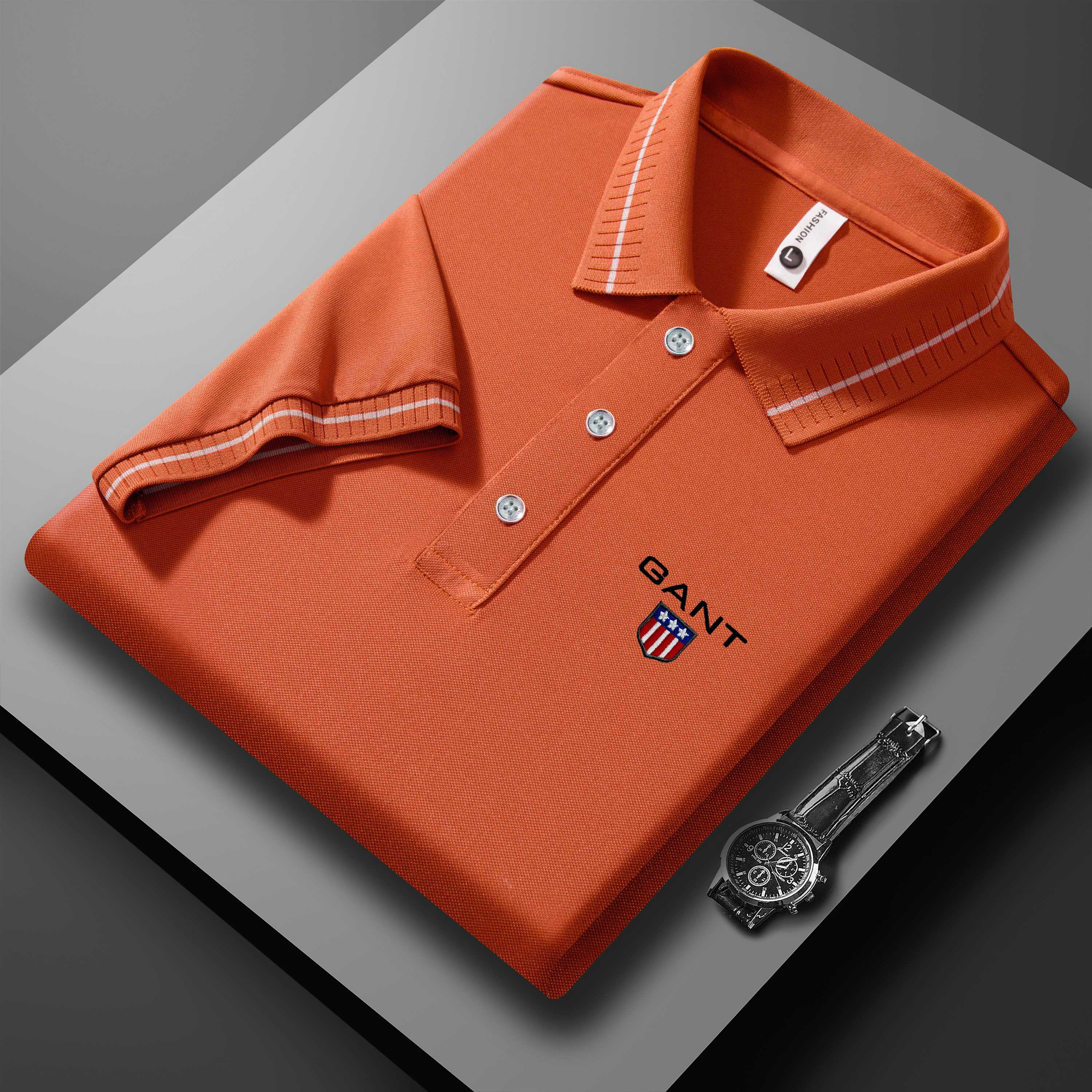 

GANT 2025 Summer New Sport Casual Embroidered Lapel T-shirt Moisture Wicking and Sweat Wicking Polo Shirt XL