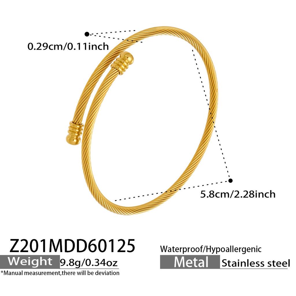 European and American fashion light luxury jewelry bracelet set with zirconia, stainless steel elastic open bangle