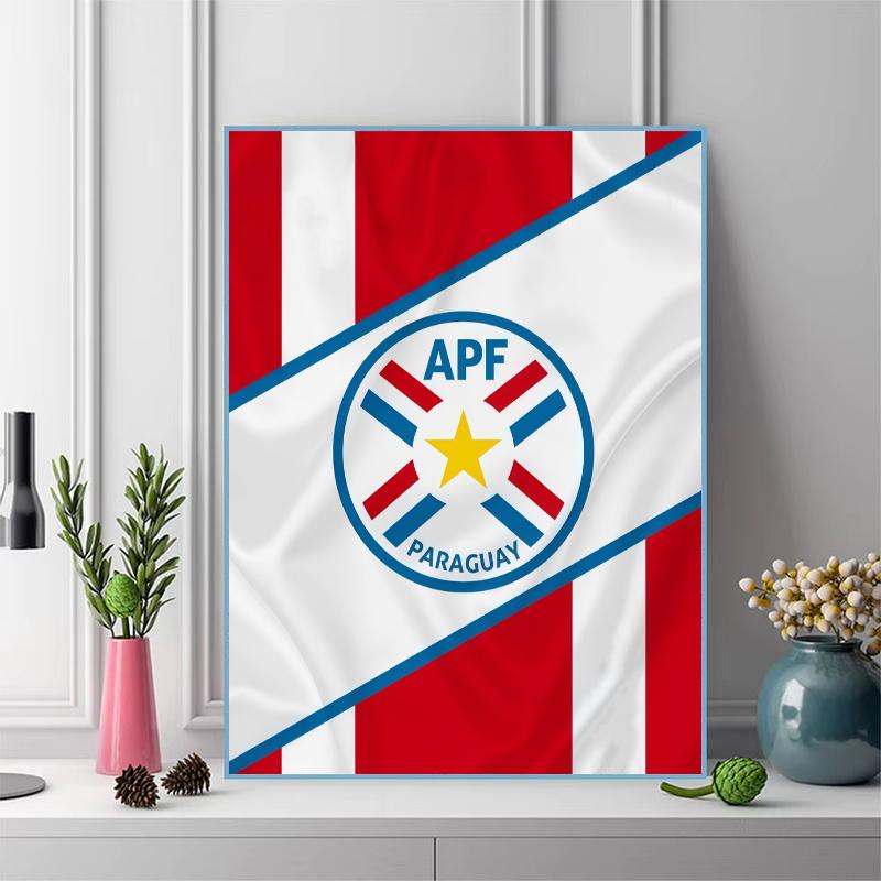 Paraguay national football Pattern 3pcs 100% Round Full Drill 5D DIY Diamond Painting Embroidery Cross Stitch Rhinestone Décor