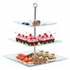 Glass Square 3-Tier Cake Stand Dessert Stand
