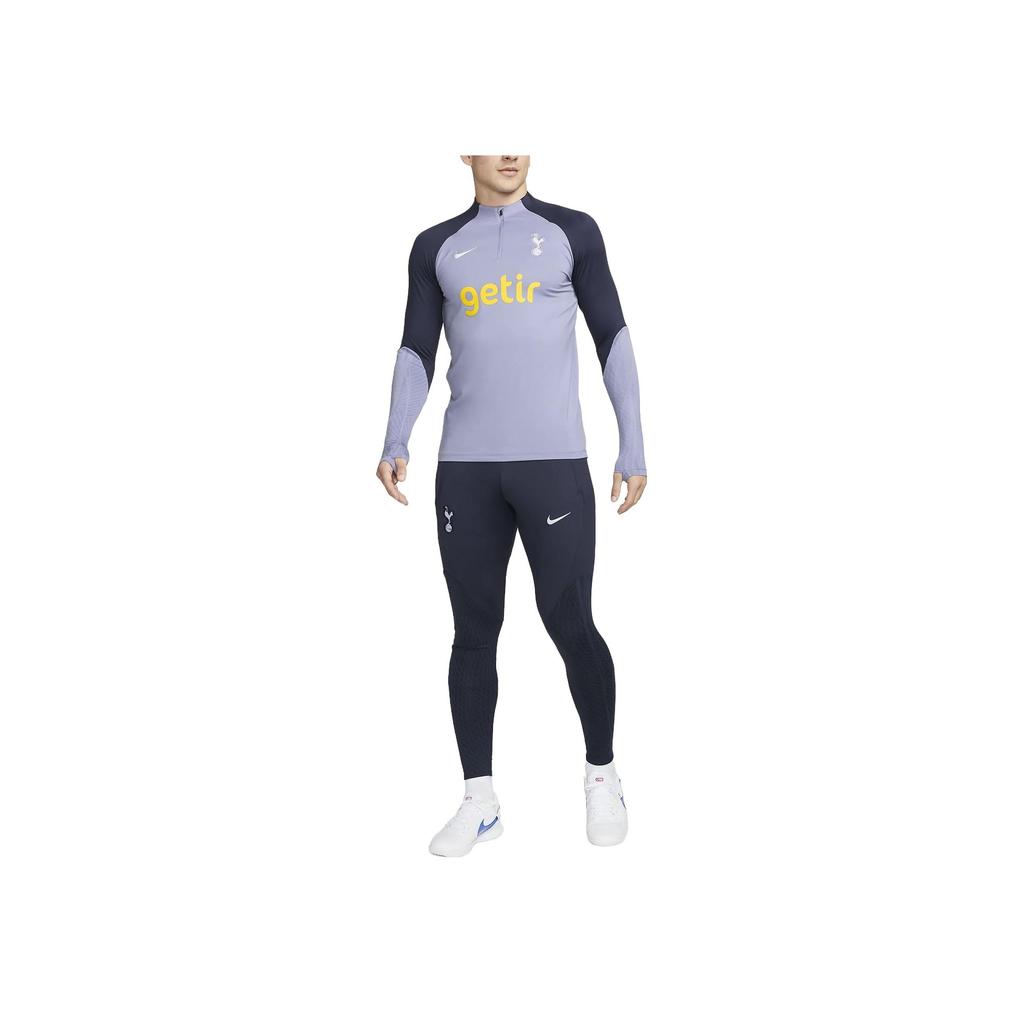 Nike Tottenham Hotspur Strike Logo Embroidered Letter Print Slim Fit Zip Long Sleeve T-Shirt Men Tops Purple DX3111-524