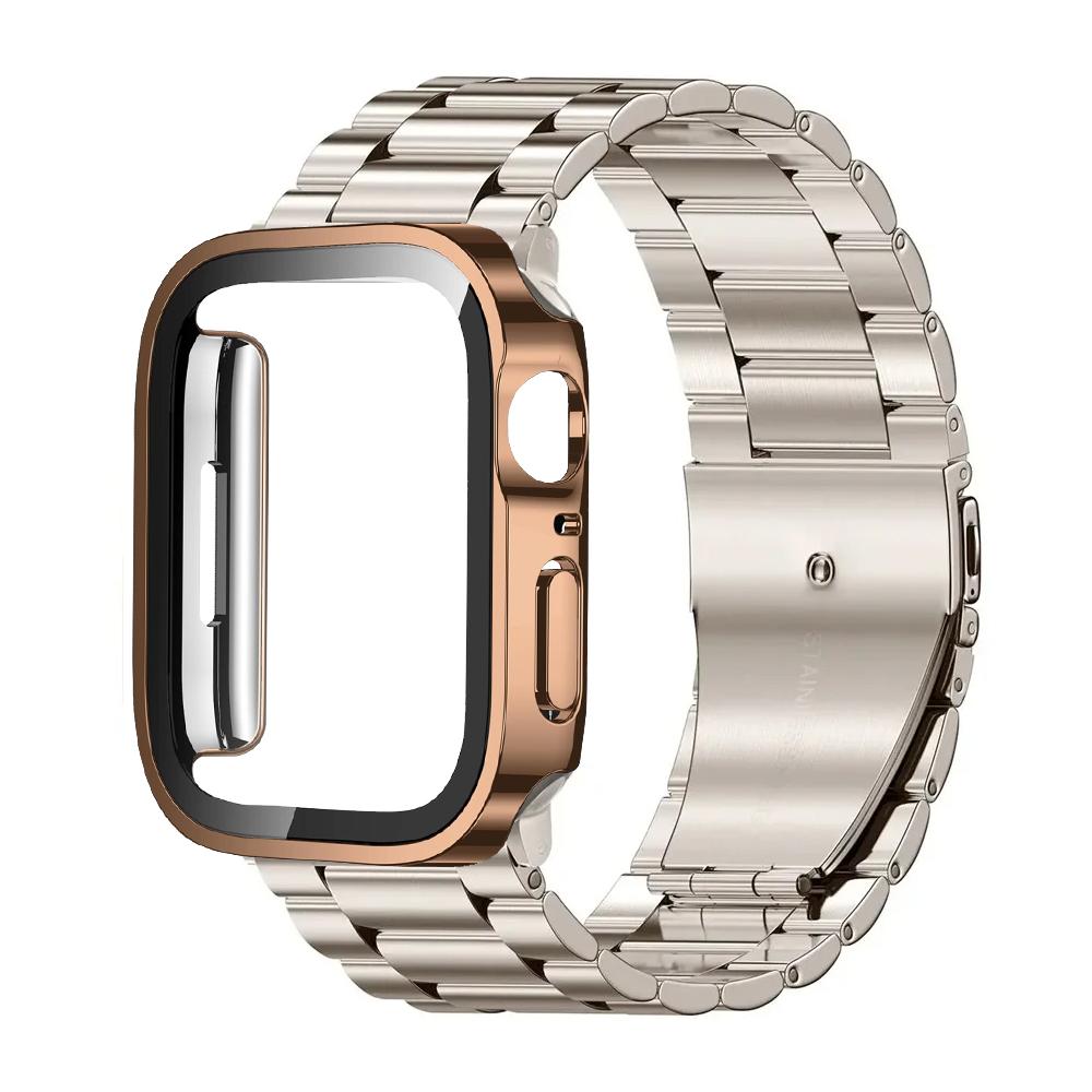 Λουράκι+Κάσα από Ανοξείδωτο Ατσάλι Για Apple Watch Ultra 3 49mm Λουράκι 40mm 44mm 45mm 41mm Βραχιόλι correas iwatch Series 6/7/8/9