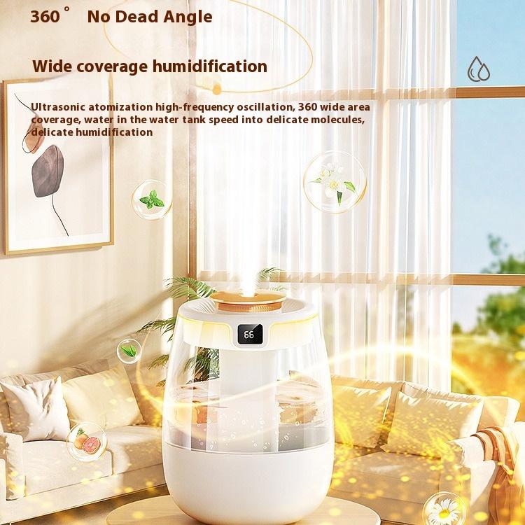 Indoor Double Spray Water Replenishing Air Purification Sprayer Nightlight 2-in -1 Silent Large Capacity Humidifier