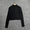 Longmei Women's Ribbed Wool Knit Sweater, Half-High Neck, Long Sleeve, 2026 Autumn/Winter Collection.