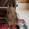 Handmade Leather Rolling Duffle Bag: 24-inch Travel Weekender