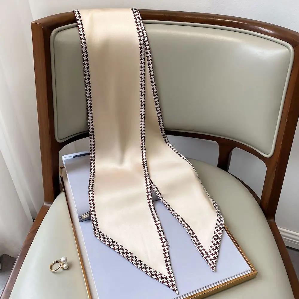 Long Silk Scarf Bag Tie Lady Neck Skinny Scarves Hairband Foulard Horse Print Brand Lady Neckerchief Ribbon  Spring New