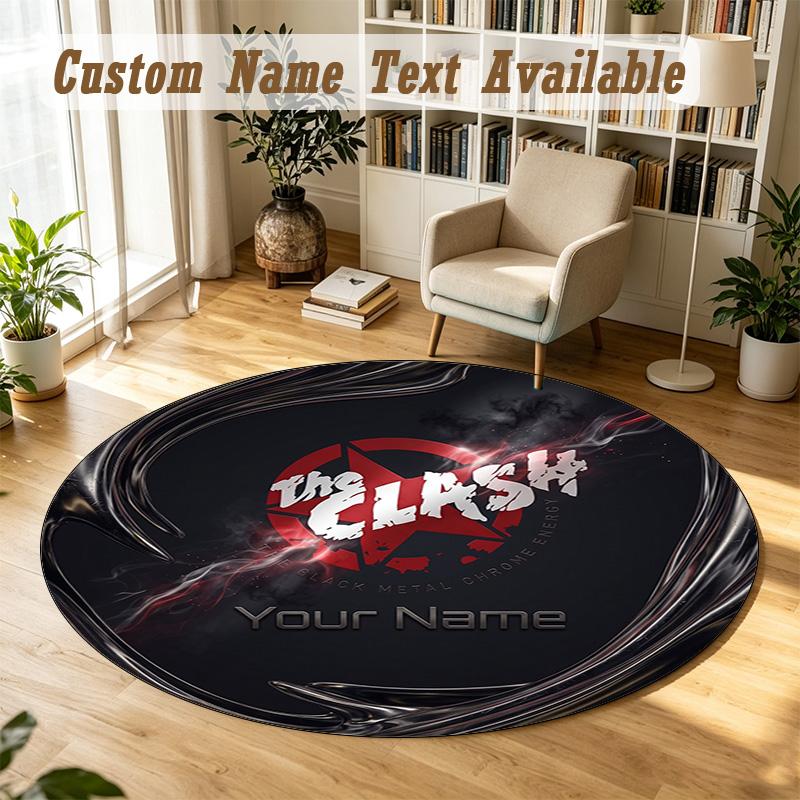 Round Rug Custom NameThe Cure Pattern Non Slip Carpet Home Floor Decor