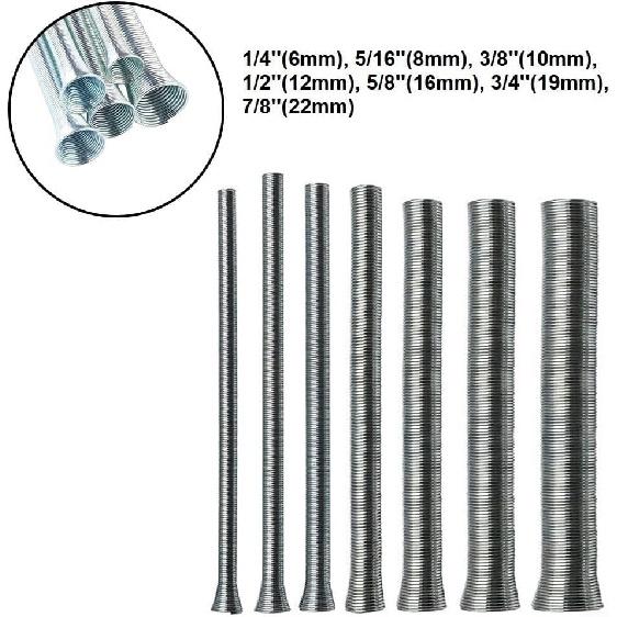 Spring Tube Bender Set 13.7 Inch Pipe Bending Tool For Copper Aluminum Steel Tubes Multiple Sizes 1/4" To 7/8" Plumbing Construction(8mm)