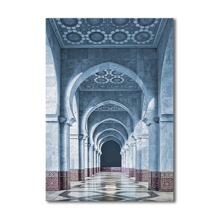 

Аллах Исламское Здание Винтаж Плакат Мечеть Окно Холст Картина Мусульманские Цитаты Стена Искусства Принт Современное Украшение Дома Картина 40x50cm No Frame