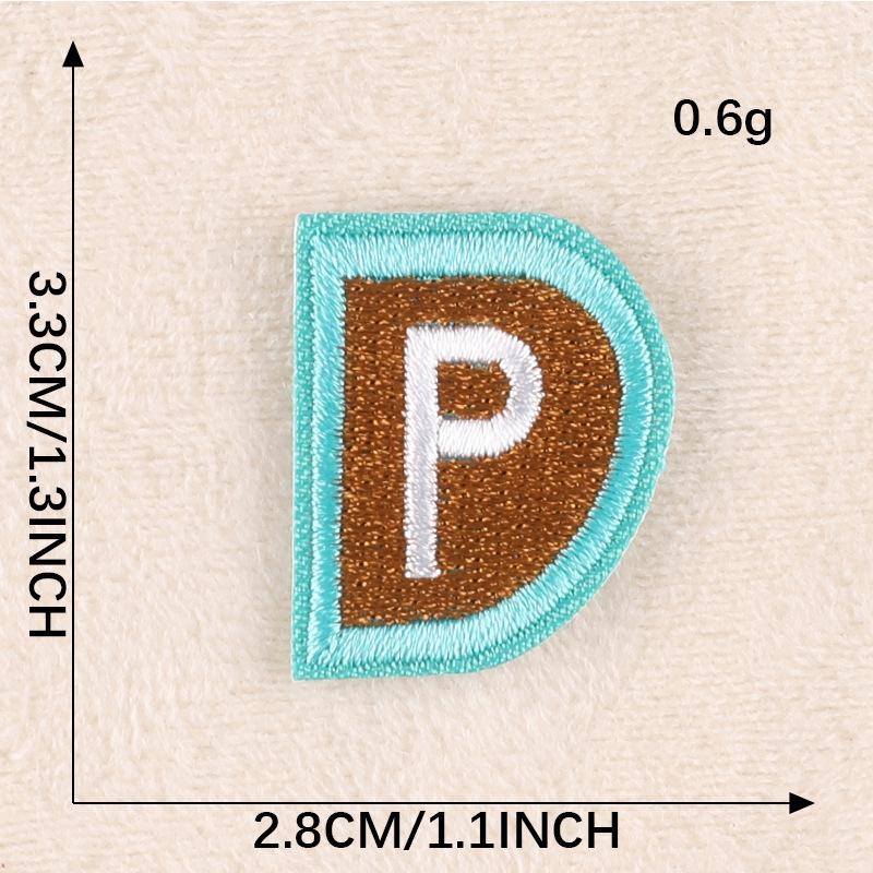 Duoku English Alphabet Cloth Sticker Computer Embroidery Label Small Patch Clothing Textile Accessories Embroidery Sticker