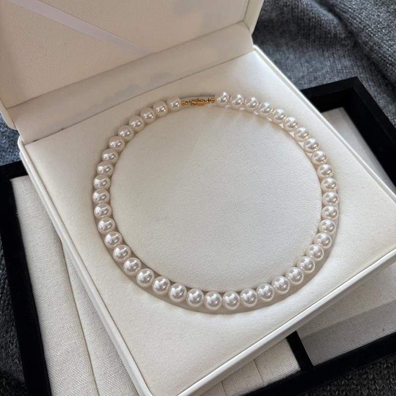 S Home Australia White Extremely Fine Pearl Necklace Women's Light Luxury Niche Temperament Beaded Clavicle Chain with Jewelry