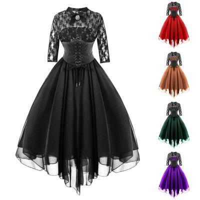 Moda feminina Cool Party Lace Casual Bordado Bandage Vestido Elegante