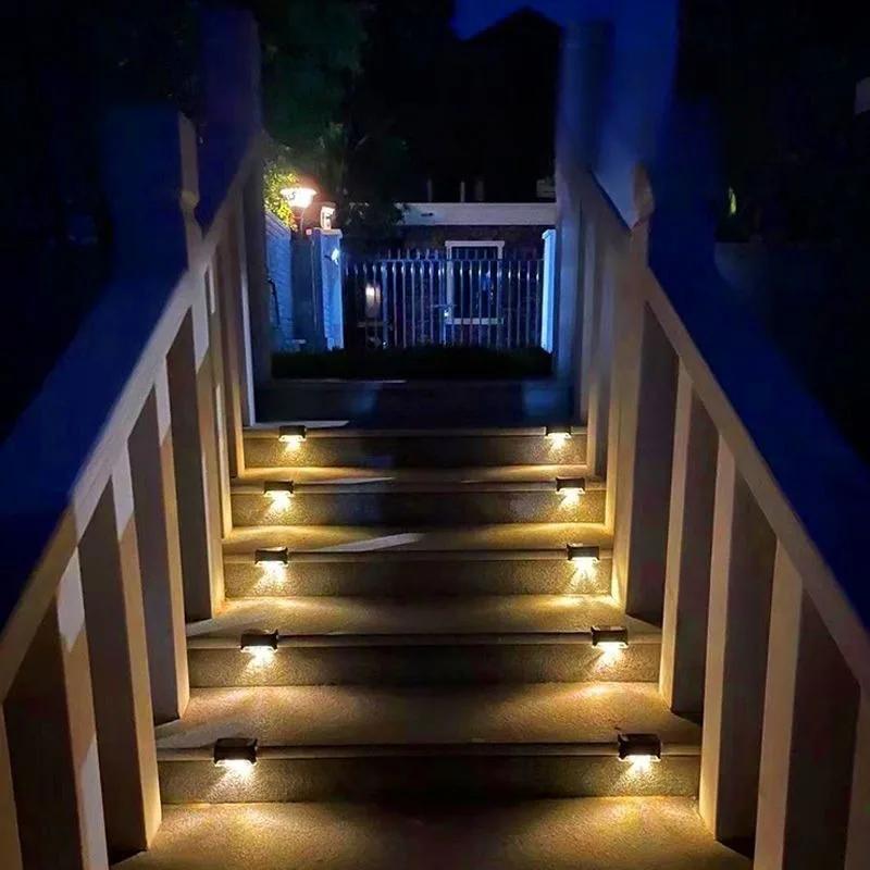 4pcs Solar Outdoor Light Outdoor Solar Lights for Garden Decor Home Waterproof Outdoor Stair Stepping Step Light