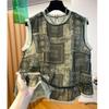 Retro Ethnic Style Sleeveless Chiffon Top Women's 1116 Summer New Loose Huge Good-looking Ruffle Edge Shirt Vest