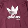 adidas Originals X SFTM Co-Branded Logo Print Loose Round Neck Long Sleeve T-Shirt Unisex Tops Burgundy HS9461