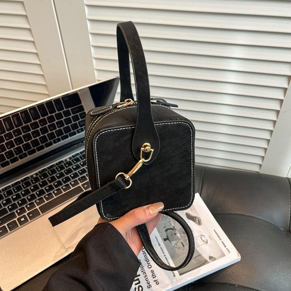 

Luxury PU Leather Shoulder Bag Mini Zipper Crossbody Bag Commuting Bags Daily Use чёрный