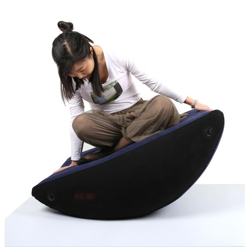 VaHppy Inflatable Mat/Bed Circle Curved  Swinging Multiple sex positions 2.1kg 100*65*35 Gift Handcuffs Couples SM BDSM Toys