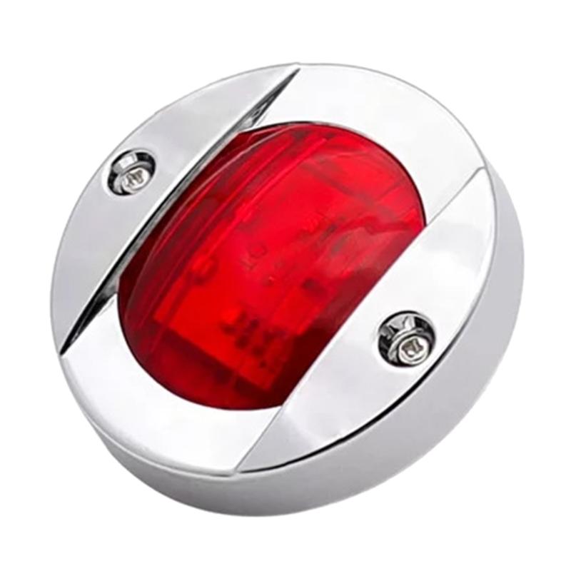 LED Round Clearance Side Marker Light Red for Trailer Truck Boat,2 Pack