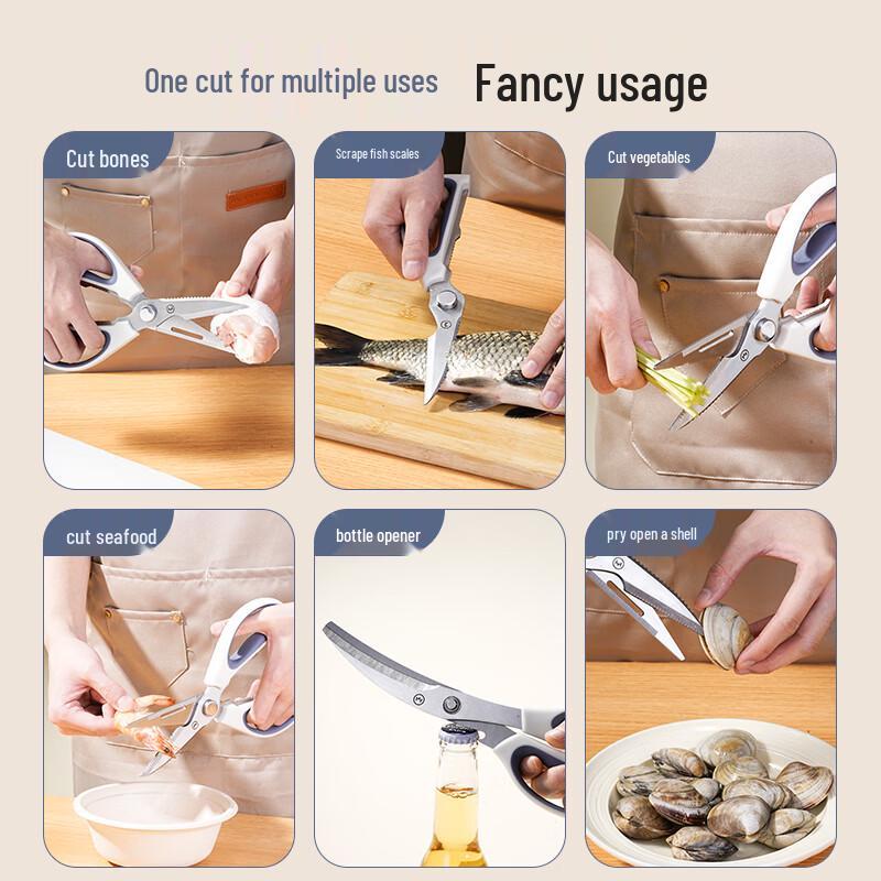 One s Member 2-Piece Stainless Steel Multi-function Kitchen Scissors Set