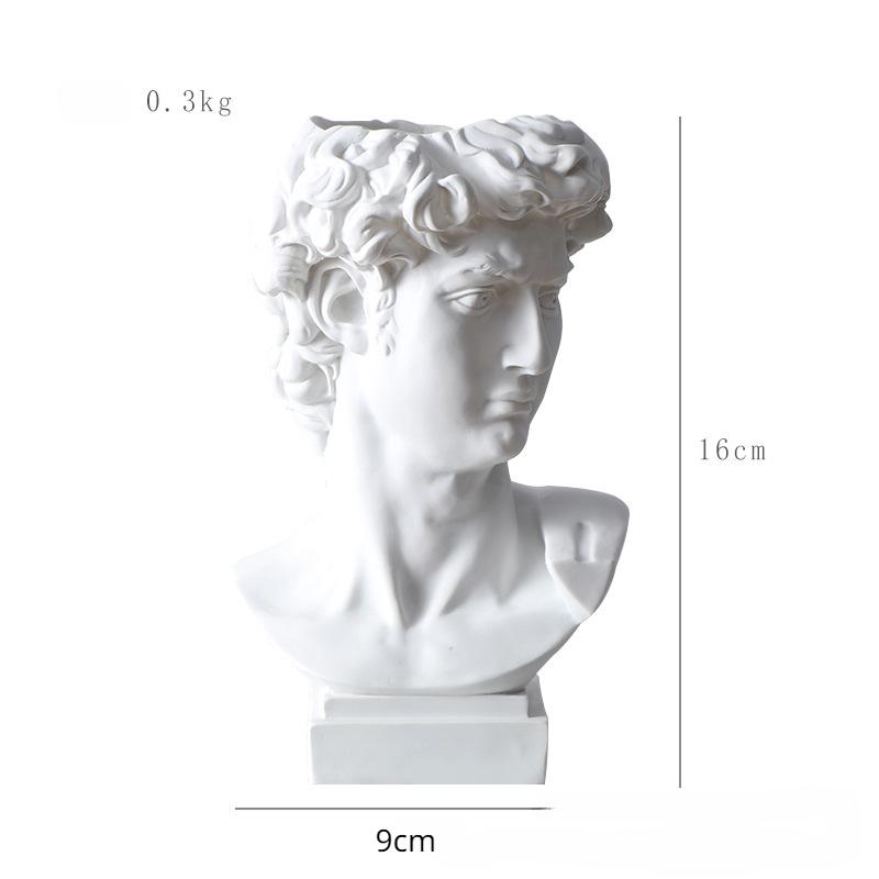 Nordic Resin David Vase Face Head Interior Decorative Flowerpot Modern Jars Decoration Flower Arrangements Desktop Art Sculpture