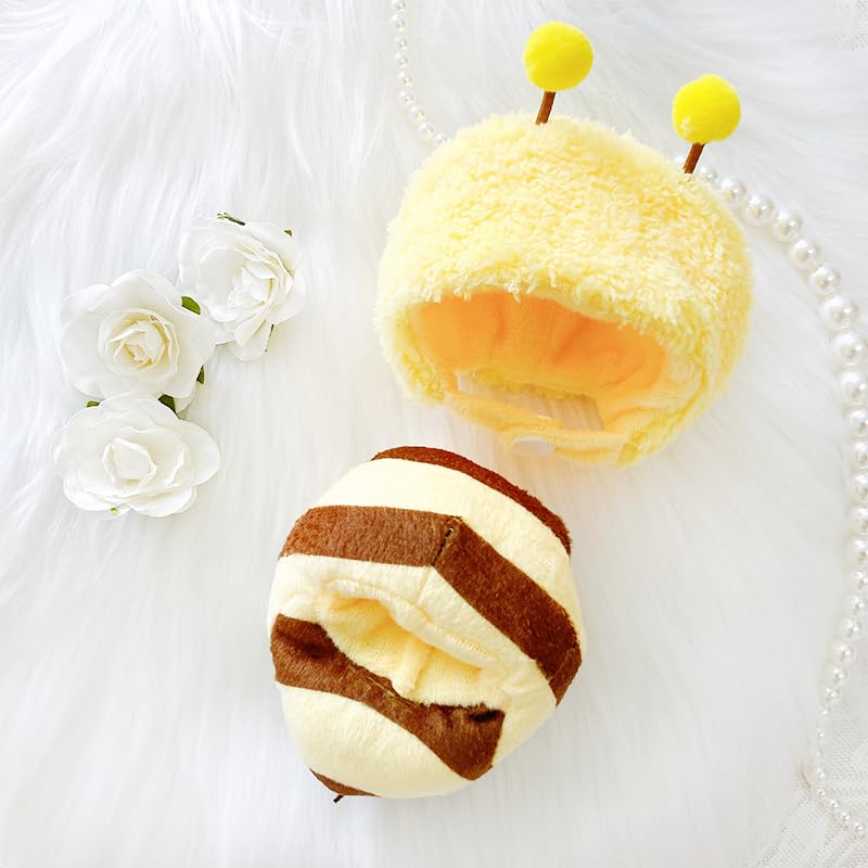 Bee Plush Costume for 10cm Plush Cotton Doll Yellow Doll, Clothes, [Used]