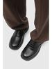 Men's Black Genuine Leather Derby Shoes - High-End, Round Toe, Formal/Casual, French/Japanese-Inspired.