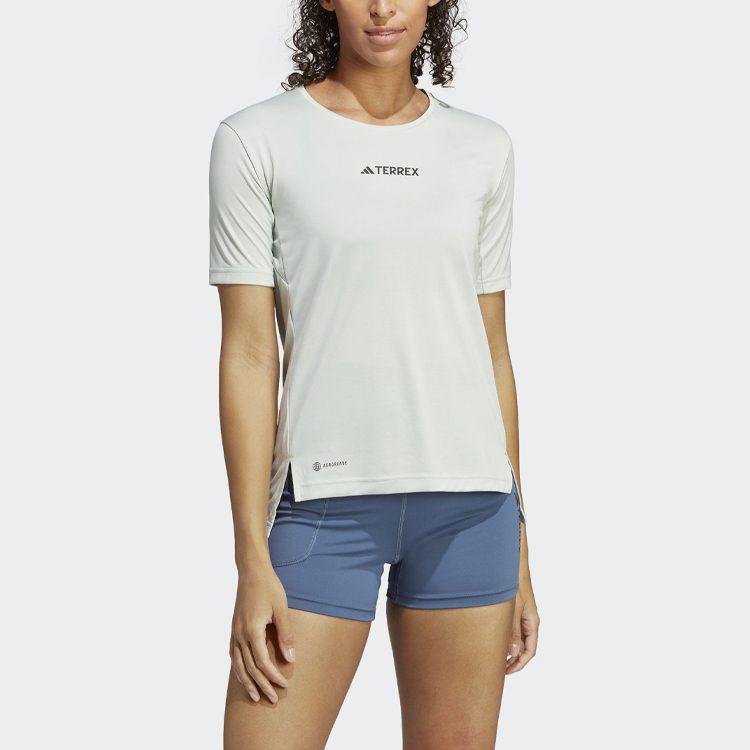 Adidas ULT T Shirts Women's Green Crew Neck Moderate Straight Fit HM4042
