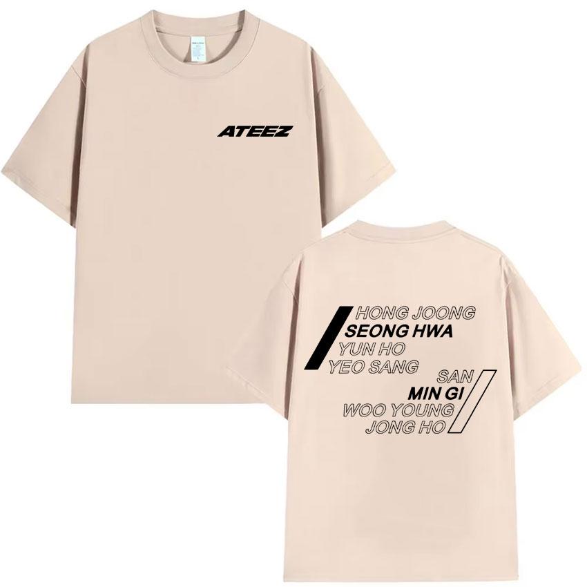 Ateez 2025 World Tour Tshirts Hongjoong Seonghwa Yunho Yeosang San Mingi Wooyoung Jongho Graphic Short Sleeve Tshirt Streetwear