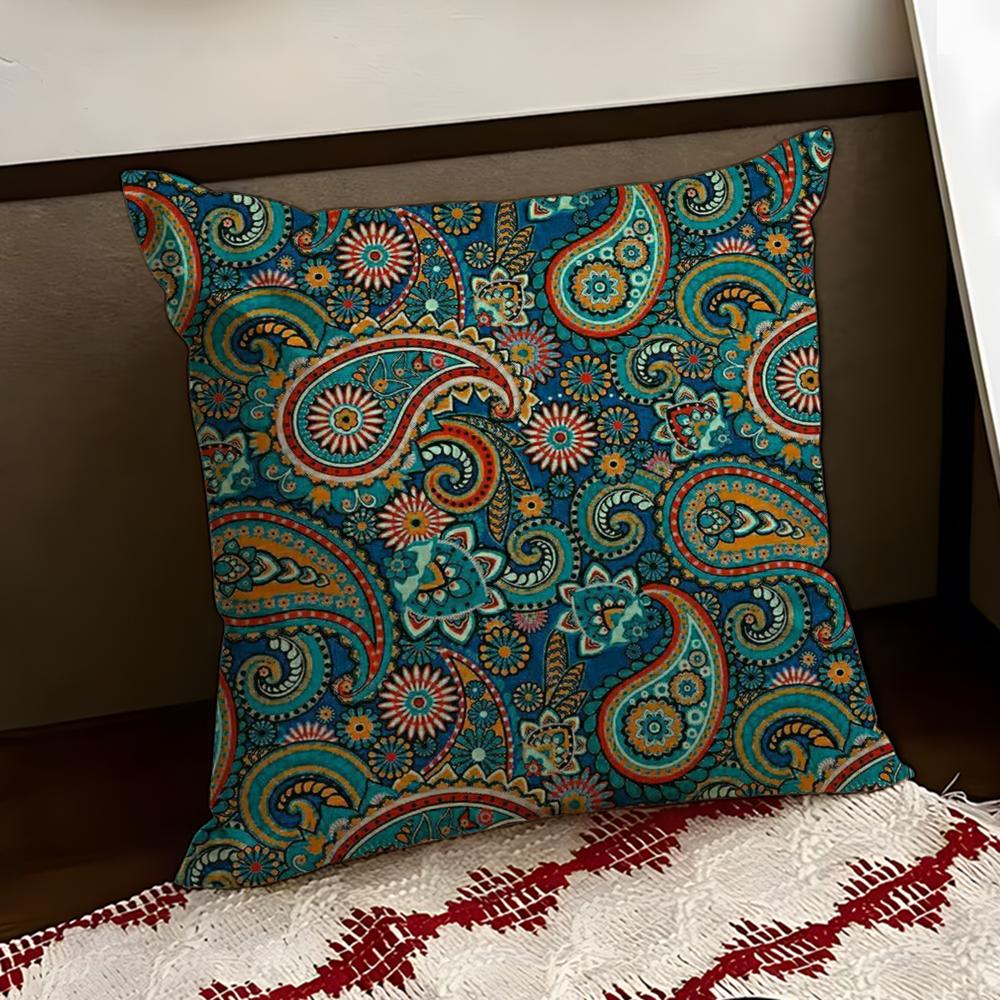 Painted Design PPaisleyS Cushion Cover Reversible Soft Durable Pillow Cover Home Car MultiScene Use for Daily Comfort