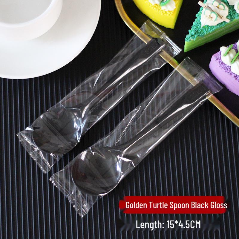 Golden Turtle Thickened PS Plastic Disposable Dessert Spoon