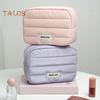 Women Padded Makeup Bag Portable Cosmetic Organizer Waterproof Zippered Handbag Toiletry Pouch for Girls Travel Home Use