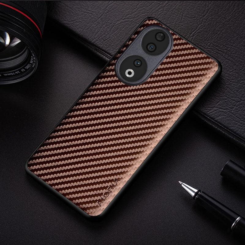 Carbon Fibre Shockproof Slim Case for Honor 90 70 50 20 10 Pro Lite Non-Slip Full Body Protective Phone Case