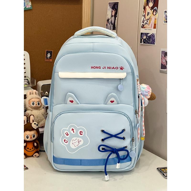 The new schoolbag is high-value, fresh and sweet, and the backpack is light for junior high school students to travel and large-capacity backpack.