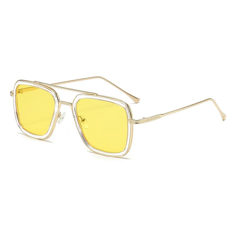 Stylish Men's Square Frame Sunglasses Inspired by Iron Man and Spider-Man - Trendy European and American Design, Large Frame