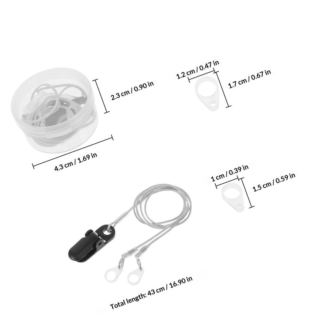 1Set Hearing Amplifier Secure String Lanyard Attachment Clip for Behind-The-Ear Devices Adjustable Comfortable Retention Cord