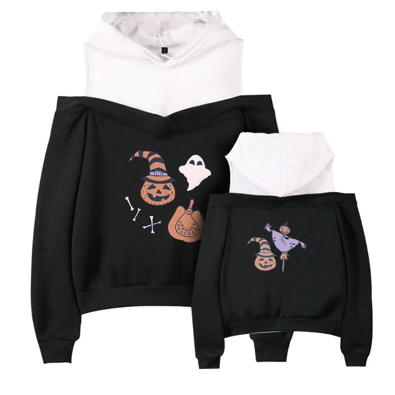 

Хэллоуин элементы тыквы осень розовый персонализированный без бретелек поддельные из двух частей толстовка с капюшоном для женщин