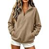 Modischer Damen-Hoodie mit halbem Reißverschluss, langen Ärmeln und zwei Taschen für den lässigen Alltagsgebrauch