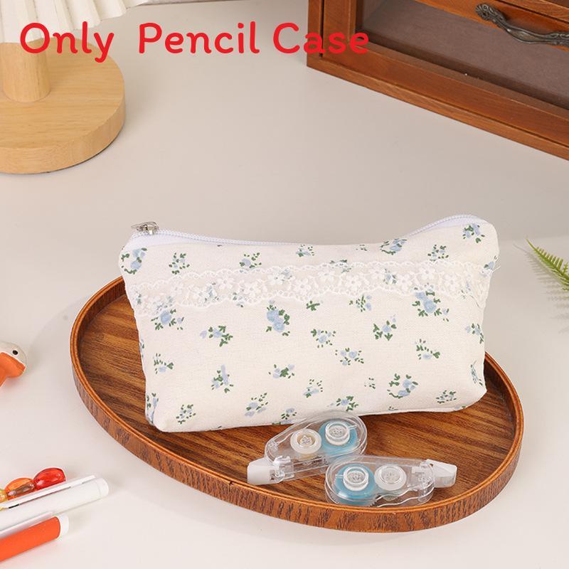 Floral Pattern Students Pencil Bag With Durable Canvas Material For Girls And Teens