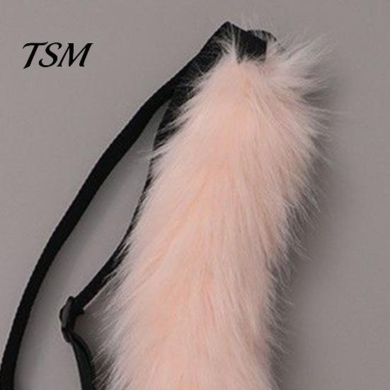 Super Soft Faux Fur Tail Japanese Style Fox Adjustable Belt Artificial Cat Furry Cosplay Costume Props Fluffy