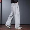 JIELEINUO Men's Wide-Leg Functional Cargo Pants
