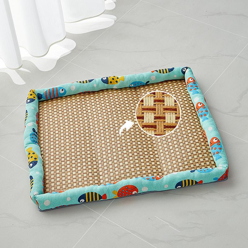 Pet Summer Mat Dog Cat Cooling Pad Moistureproof Rattan Wear Cat Mat Summer Cooling Pet Bed Quality Cool Cold 4 Size