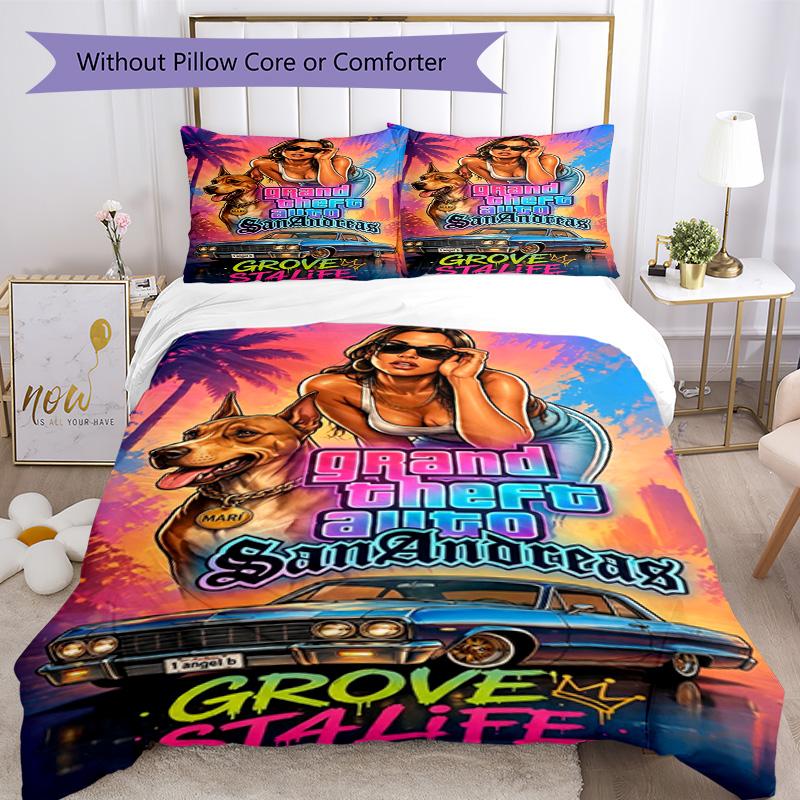 Grand Theft Auto Duvet Cover Set Design For Guest Room Machine Washable Christmas Gift