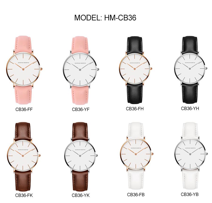 Hannah Martin Damenuhr, wasserdicht, 36 mm, modisch, vielseitig