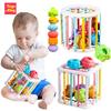 Montessori Colorful Shape Blocks Sorting Game Baby Learning Educational Toys Kids Grip Training Accessories Newborn 0 12M Gift